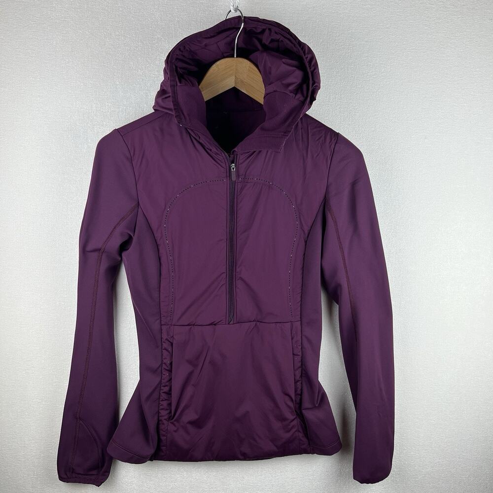 Lululemon Jacket Size 4 Womens Purple Hood 1/2 Zip Pull Over
